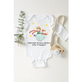 Limon Unisex Bebek Beyaz Küçük Prens Çıtçıtlı Body
