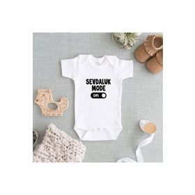 Limon Unisex Darluğe Bebek Karadeniz Baskılı Beyaz Zıbın