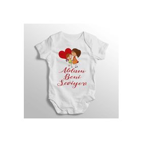 Limon Yenidoğan Beyaz Ablam Beni Seviyor Yazılı Baskılı Bebek Zıbını