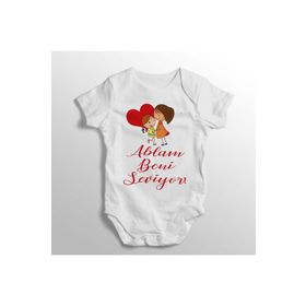Limon Yenidoğan Beyaz Ablam Beni Seviyor Yazılı Baskılı Bebek Zıbını
