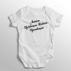 Limon Yenidoğan Beyaz Annem Yoldaşım Halam Yandaşım Yazılı Baskılı Bebek Zıbını