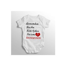 Limon Yenidoğan Beyaz Annemden Başka Kim Çeker Nazımı Tabi Ki Anneannem Yazılı Baskılı Bebek Zıbını