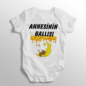 Limon Yenidoğan Beyaz Annesinin Ballısı Yazılı Baskılı Bebek Zıbını