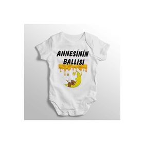 Limon Yenidoğan Beyaz Annesinin Ballısı Yazılı Baskılı Bebek Zıbını
