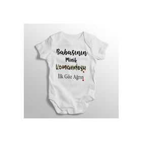 Limon Yenidoğan Beyaz Babasının Minik Komandosu Ilk Göz Ağrın Yazılı Baskılı Bebek Zıbını
