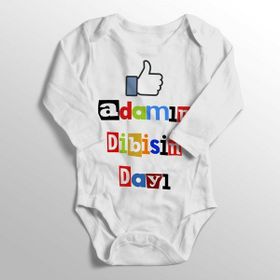 Limon Yenidoğan Beyaz Bebek Adamın Dibisin Dayı Baskılı Zıbın