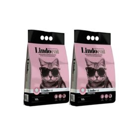 Lindo Cat 2 Adet 10 L Pudra Kokulu Parfümlü Bentonit Topaklanan İnce Taneli Kedi Kumu