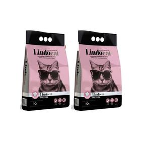 Lindo Cat 2 Adet 10 L Pudra Kokulu Parfümlü Bentonit Topaklanan İnce Taneli Kedi Kumu