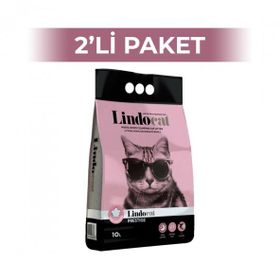 Lindo Cat 2 Adet 10 L Pudra Kokulu Parfümlü Bentonit Topaklanan İnce Taneli Kedi Kumu