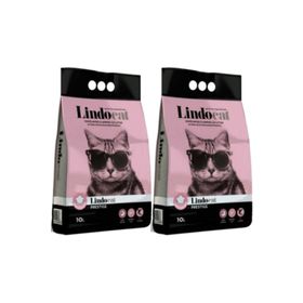 Lindo Cat 2 Adet 10 L Pudra Kokulu Parfümlü Bentonit Topaklanan İnce Taneli Kedi Kumu