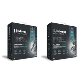 Lindo Cat Advanced Carbon Aktif Karbonlu Ekstra Topaklanan İnce Taneli 2x6 lt Kedi Kumu
