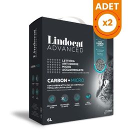 Lindo Cat Advanced Carbon Aktif Karbonlu Ekstra Topaklanan İnce Taneli 2x6 lt Kedi Kumu