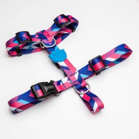 Lindo Dogs Pink Dream H Tipi Mavi Pembe Large Köpek Göğüs Tasması