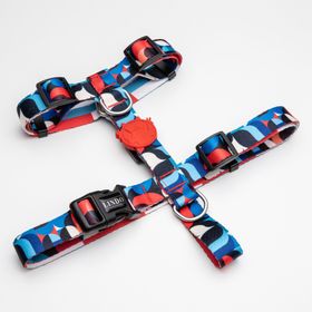 Lindo Dogs Red Line H Tipi Kırmızı Mavi Large Köpek Göğüs Tasması