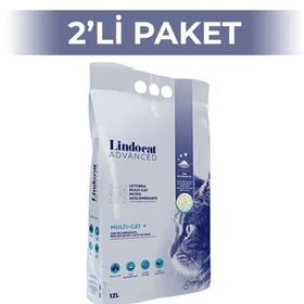 Lindocat Advanced Topaklaşan Kokusuz İnce Bentonit 12 lt 2 Adet Kedi Kumu