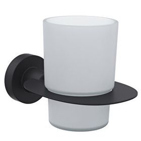 Line Bathroom MASTER Buzlu Cam Mat Siyah Diş Fırçalık