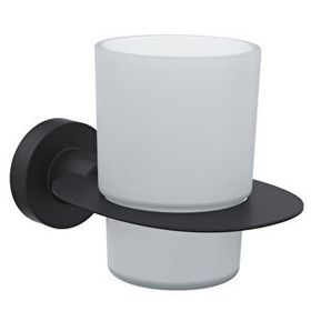 Line Bathroom MASTER Buzlu Cam Mat Siyah Diş Fırçalık