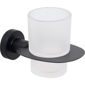 Line Bathroom MASTER Buzlu Cam Mat Siyah Diş Fırçalık