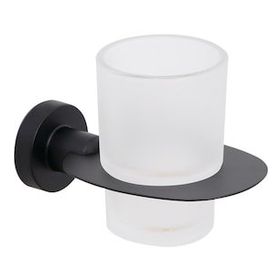 Line Bathroom MASTER Buzlu Cam Mat Siyah Diş Fırçalık