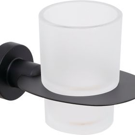 Line Bathroom MASTER Buzlu Cam Mat Siyah Diş Fırçalık