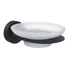 Line Bathroom Master Buzlu Cam Mat Siyah Sabunluk