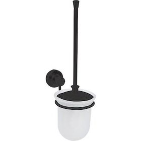 Line Bathroom Master Buzlu Cam Mat Siyah Tuvalet Fırçalık
