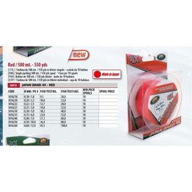Lineaeffe Japon Braid Red 500 m 4 Örgü İp