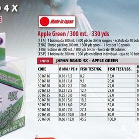 Lineaeffe Made in Japan 300 m 4 Örgülü Yeşil 0.20 mm Misina