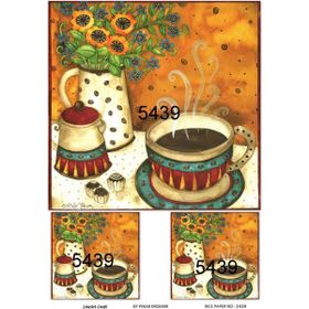 Lineart 5439 Kahve Fincan Çikolata Desen Pirinç Dekupaj Kağıdı