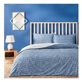 Linens Allday Tuiren Pamuk Saten Mavi Çift Kişilik Nevresim Takımı
