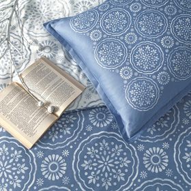 Linens Allday Tuiren Pamuk Saten Mavi Çift Kişilik Nevresim Takımı