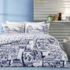 Linens Allday Tuscan Pamuk Saten Mavi 200x220 cm Çift Kişilik Nevresim Takımı
