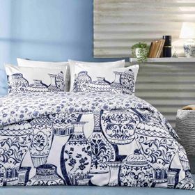 Linens Allday Tuscan Pamuk Saten Mavi 200x220 cm Çift Kişilik Nevresim Takımı