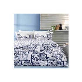 Linens Allday Tuscan Pamuk Saten Mavi 200x220 cm Çift Kişilik Nevresim Takımı