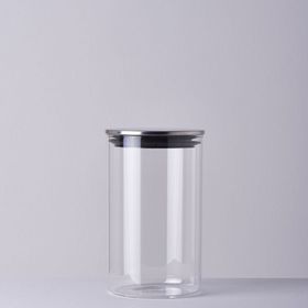 Linens Basic Cam Metal Kapak 10x10x17 cm Kavanoz