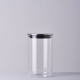 Linens Basic Cam Metal Kapak 10x10x17 cm Kavanoz