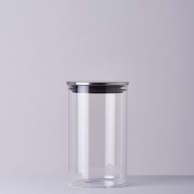 Linens Basic Cam Metal Kapak 10x10x17 cm Kavanoz