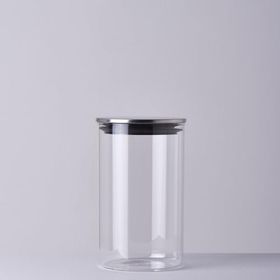 Linens Basic Cam Metal Kapak 10x10x17 cm Kavanoz