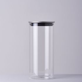 Linens Basic Cam Metal Kapak 10x10x22 cm Kavanoz