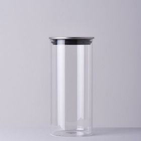 Linens Basic Cam Metal Kapak 10x10x22 cm Kavanoz