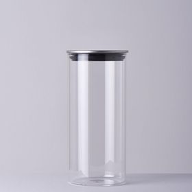 Linens Basic Cam Metal Kapak 10x10x22 cm Kavanoz