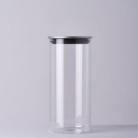 Linens Basic Cam Metal Kapak 10x10x22 cm Kavanoz