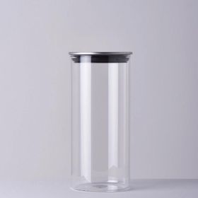 Linens Basic Cam Metal Kapak 10x10x22 cm Kavanoz