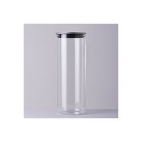 Linens Basic Cam Metal Kapak 10x10x28 cm Kavanoz