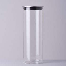 Linens Basic Cam Metal Kapak 10x10x28 cm Kavanoz