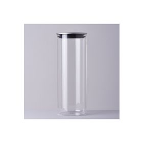 Linens Basic Cam Metal Kapak 10x10x28 cm Kavanoz
