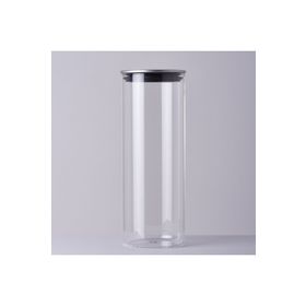 Linens Basic Cam Metal Kapak 10x10x28 cm Kavanoz