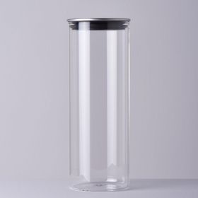 Linens Basic Cam Metal Kapak 10x10x28 cm Kavanoz