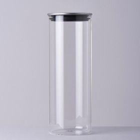 Linens Basic Cam Metal Kapak 10x10x28 cm Kavanoz