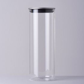 Linens Basic Cam Metal Kapak 10x10x28 cm Kavanoz